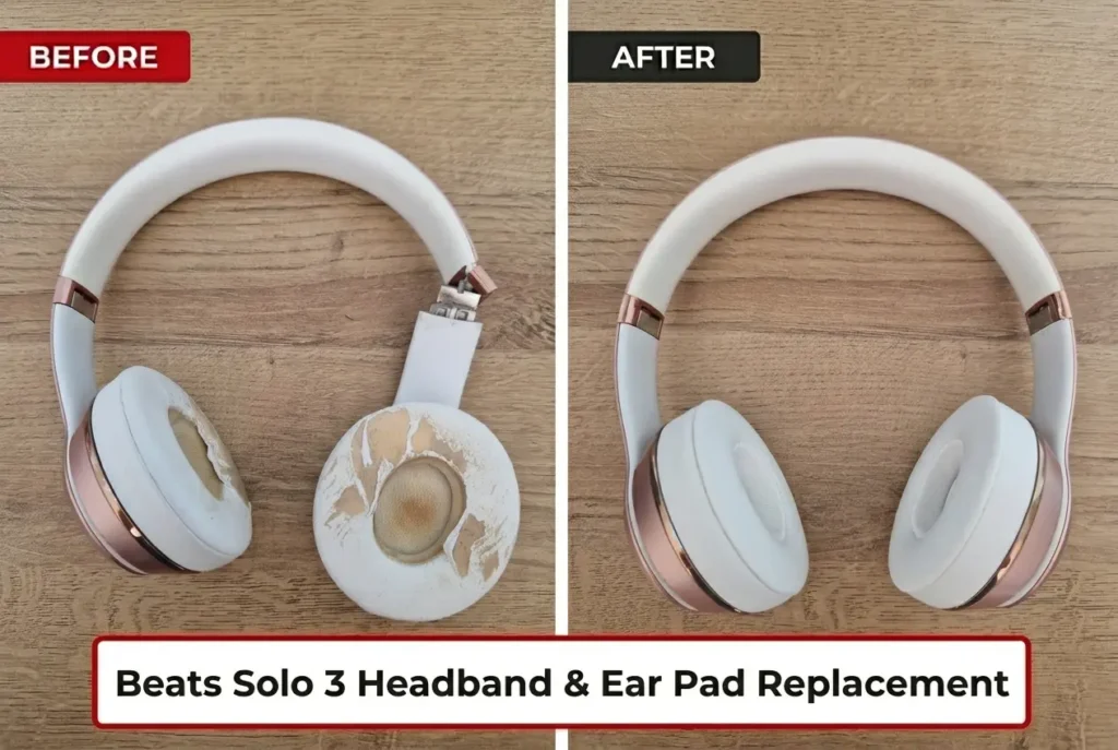 Beats Solo 3 Headband & Ear Pad Replacement Before & After