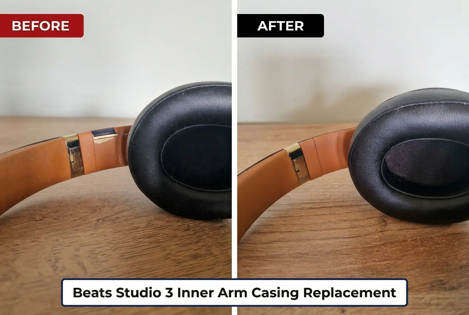 Beats Studio 3 Inner Arm Casing replacement Before & After