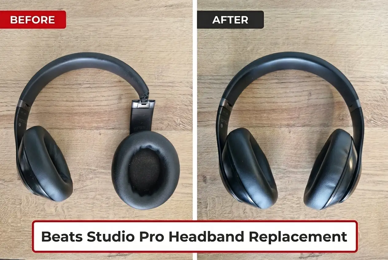 Beats Studio Pro Headband Replacement Before & After