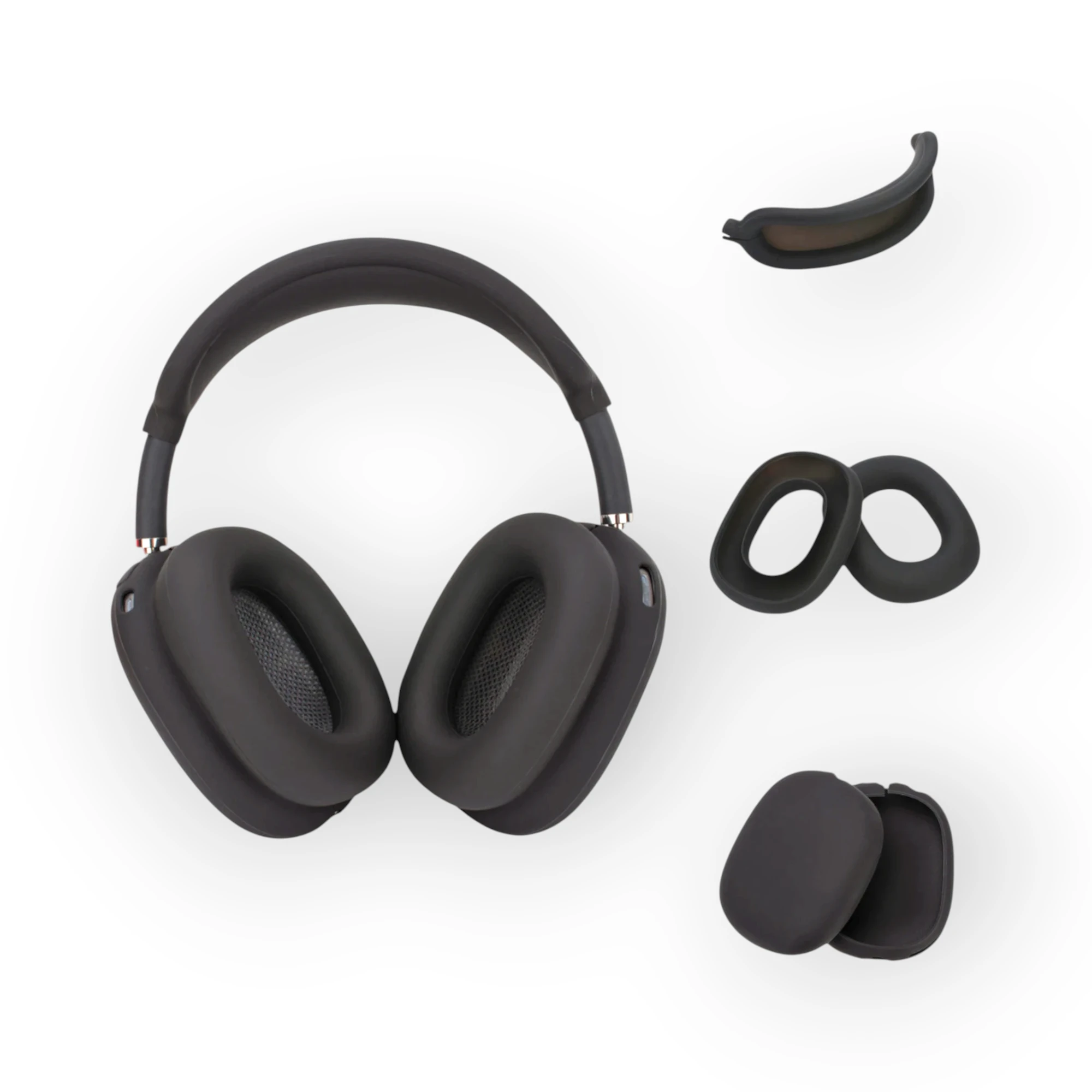 Airpods Max 3 in 1 Silicone Covers Black copy