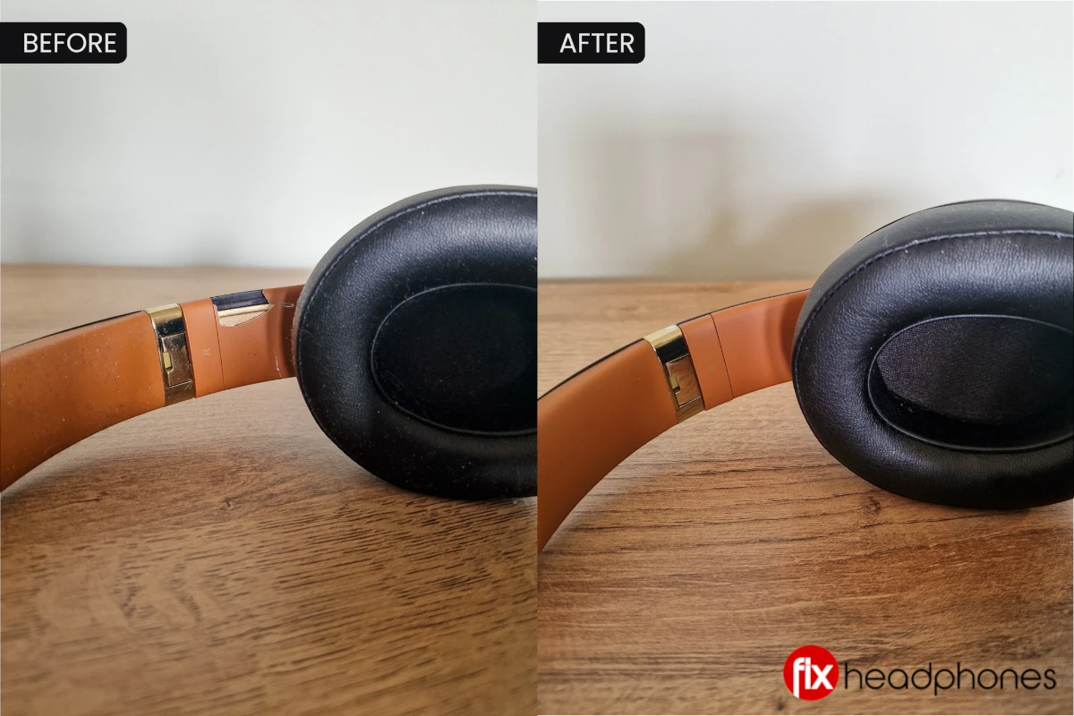 Beats Studio 3 snapped inner arm casing before and after repair from Manchester mail-in order
